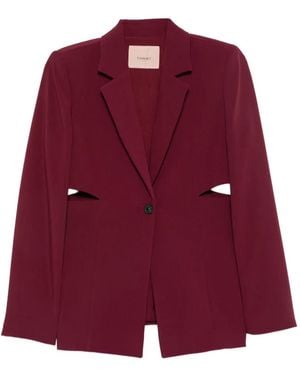 Twinset Cut-Out Single-Breasted Blazer - Red
