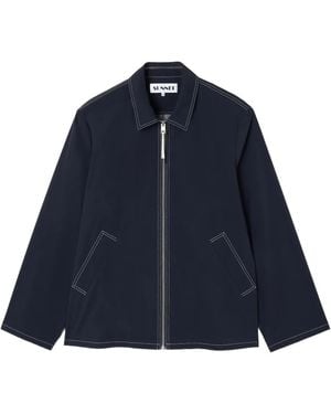 Sunnei Contrast Stitching Simo Jacket - Blue