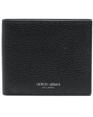 Giorgio Armani Grained-Textured Leather Wallet - Black