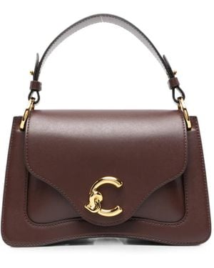 Coccinelle Logo-Plaque Leather Tote Bag - Brown
