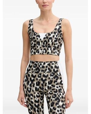 Fusalp Biarra Sport-Bh Mit Leopardenprint - Schwarz