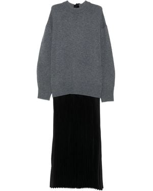 Maje Pleated Jumper Dress - Grey