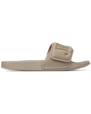 Jimmy Choo Sandali Slides Con Logo Goffrato - Neutro