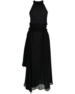 Azeeza Robe Mi-Longue Dany À Taille Tressée - Noir