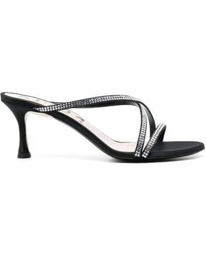 N°21 70mm Crossover Strap Sandals - Black