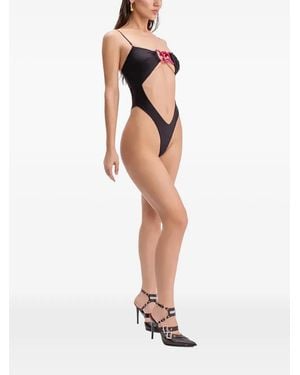 GOD SAVES QUEENS Kiss&Ride Cut-Out Chain-Link Swimsuit - White