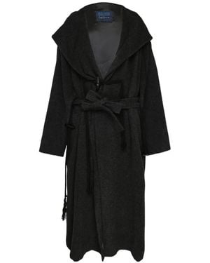 Yohji Yamamoto Hooded Belted Duffle Coat - Black