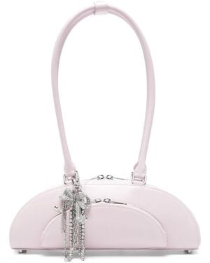 Self-Portrait Sac Porté Épaule Curved Charm - Rose