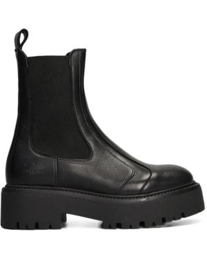 COPENHAGEN Leather Ankle Boots - Black