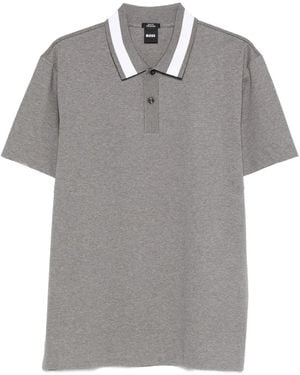 BOSS Polo En Piqué Mercerisé - Grey