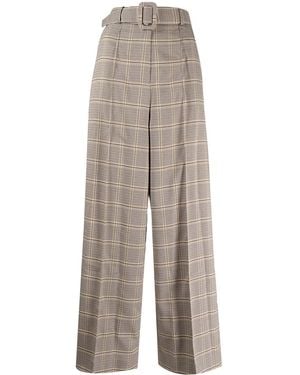 ROKH Houndstooth Belted Waist Trousers - Grey