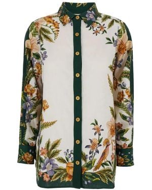 FARM Rio Floral-Print Long-Sleeve Shirt - Green