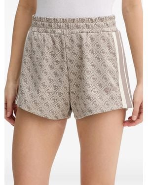 Guess Monogram-Pattern Mini Shorts - Natural