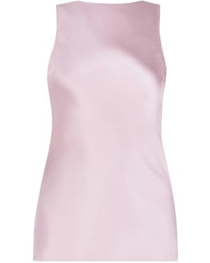 Nina Ricci Draped Satin Halterneck Blouse - Pink