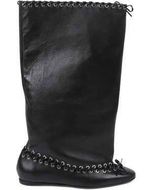 ALL-IN Flache Eyelet Level Stiefel - Schwarz