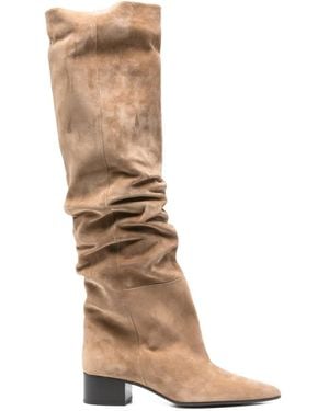 KHAITE 40Mm Andee Suede Knee Boots - White