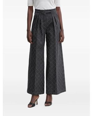 SIMONA CORSELLINI Pleated Patterned Pants - Black
