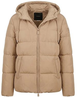 Pinko Quilted Hooded Jacket - Natural