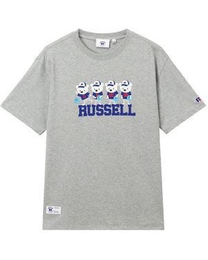 Chocoolate Graphic-Print Logo-Patch T-Shirt - Grey