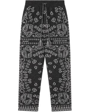 Alanui Bandana-Jacquard Pants - Gray