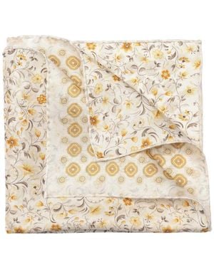 Elizabetta Italo Floral-Print Pocket Square - Natural