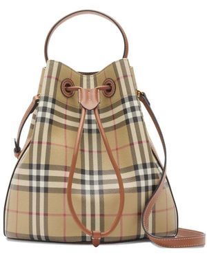 Burberry Borsa A Secchiello Piccola A Quadri - Neutro