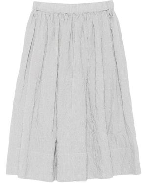 Apuntob Striped Midi Skirt - White