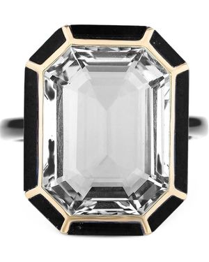 Goshwara Melange Rock Crystal And Onyx Ring - Black