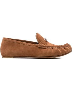 Casadei C-Chain Suede Loafers - Brown
