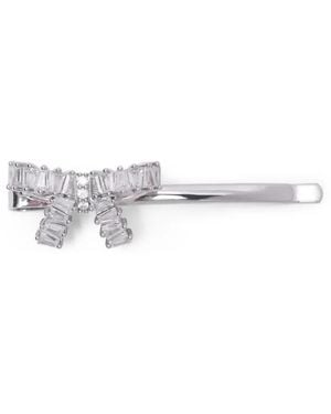 Maje Rhinestone Bow Barrette - White