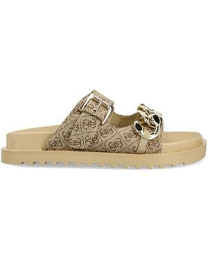 Guess Chain Link-Detail Sandals - Metallic