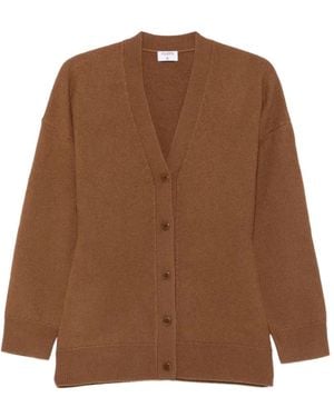 Filippa K Hourglass Felted V-Neck Button-Up Cardigan - Brown