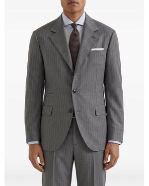 Brunello Cucinelli Pinstripe-Pattern Tailored Suit - Grey