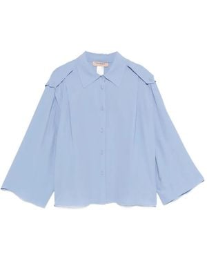 Twinset Button Shoulder Blouse - Blue