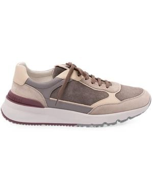Brunello Cucinelli Panelled Leather Trainers - Pink