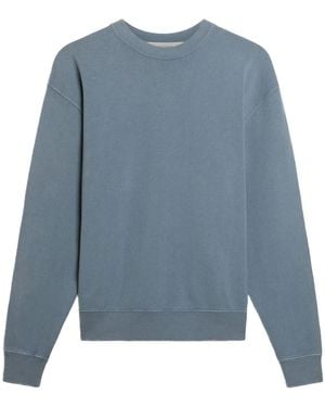 Golden Goose Boxi Sweatshirt Faded Cotton Fleece Logo Patch - Blue