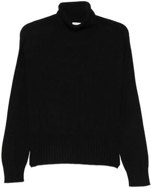 AROVESCIO Roll-Neck Ribbed-Trim Jumper - Black