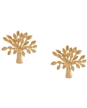 Mulberry Pendientes Con Logo - Metálico