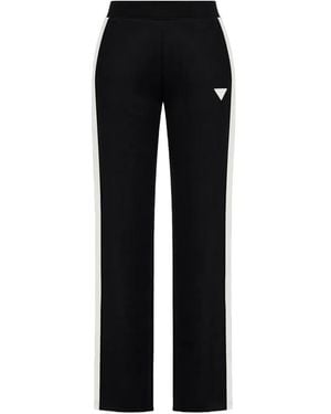 Guess Logo-Detail Striped Track Trousers - Black