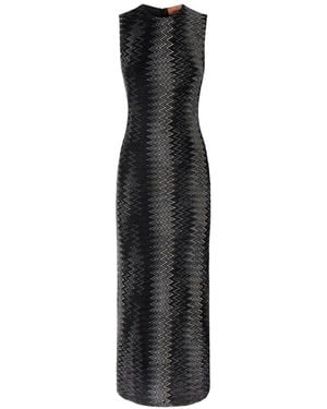 Missoni Ausgestelltes Midikleid Aus Viskose-Lamé - Schwarz