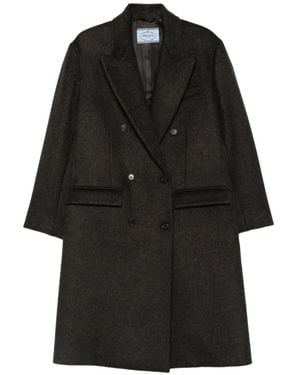 Prada Double-Breasted Coat - Black