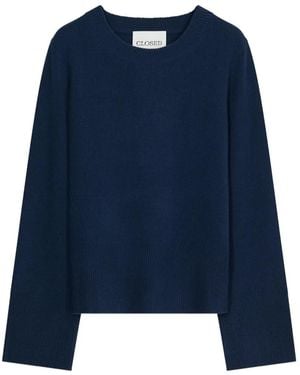 Closed Long-Sleeve Crew-Neck Sweater - Blue
