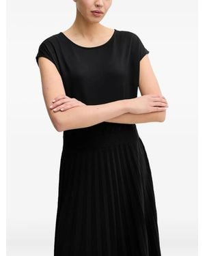 Marc O' Polo Pleated Cap-Sleeve Dress - Black
