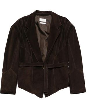 ViCOLO Belted Leather Jacket - Black