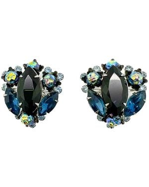 JENNIFER GIBSON JEWELLERY Vintage Judy Lea &Amp; Navette Earrings 1950S - Black