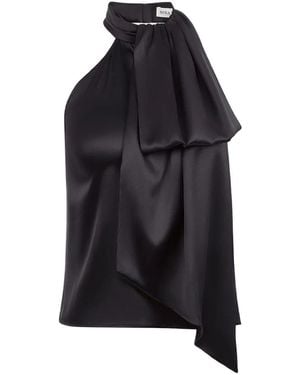 Nina Ricci Halterneck Draped Sleeveless Top - Black