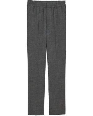 Ami Paris Pantalon En Laine À Taille Élastiquée - Gris