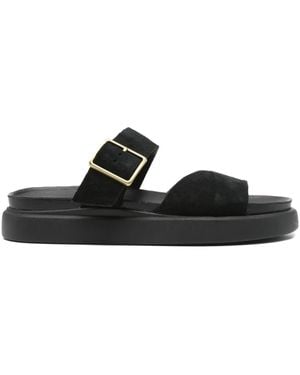 Clarks Aristella Buckled Platform Sandals - Black