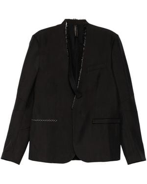 Giovanni Cavagna Raw-Edge Collarless Blazer - Black