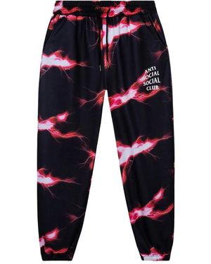 ANTI SOCIAL SOCIAL CLUB Lightning-Print Track Pants - Blue
